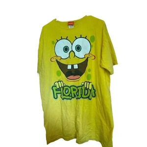 NICKELODEON SPONGEBOB SQUAREPANTS ONE SIZE FITS ALL YELLOW T SHIRT
